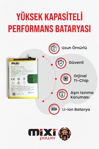 Realme 8i / C30 / C30s / C31 / C33 / C35 Uyumlu Tam Kapasite Batarya 1 Yıl Garantili
