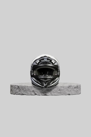 M-RS 969 Zodıac Fıberglass Kapalı Kask Beyaz - Siyah