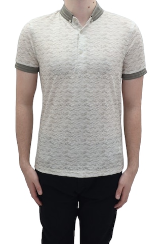 Santa Dmctekstil Erkek Kavis-115 Desenli Spor Kesim Dar Kalıp Cepsiz Polo Yaka T-shirt Kahverengi