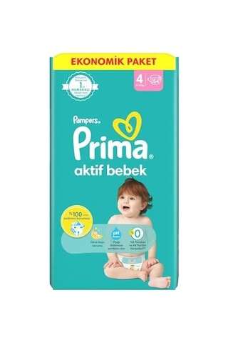 Bebek Bezi Aktif Bebek 4 Beden 54 Adet Fırsat Paketi