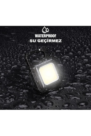 Mini Led Anahtarlık El Feneri Flash Mıknatıslı Su Geçirmez Şişe Açaçaklı Siyah