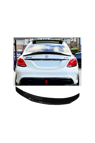 Mercedes C W205 Psm Bagaj Üstü İthal Spoiler Parlak Siyah Plastik Spoyler 2014-2019
