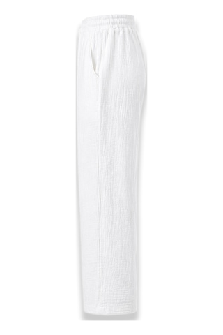 Serseri Jeans Erkek %100 Pamuk Müslin Pantolon Lastikli Bel Bağcıklı Rahat Kalıp Günlük Yazlık Nefes Alan Hafif Dokulu Casual Pantolon Beyaz