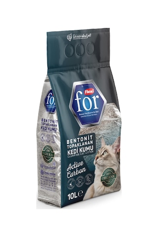 Aktif Karbonlu Bentonit Topaklanan Premium Kedi Kumu 10 L - Tozsuz - Ultra Koku Emici