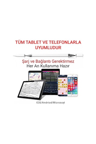 Samsung Note 8.0 N5110 2 In 1 Stylus Uyumlu Kalem Özel Tasarım Ve Çizim Kalemi