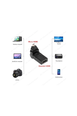 360 Derece Haraketli Micro Hdmı Erkek To Hdmı Dişi Dönüştürücü