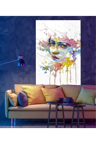 Renkli Hüzün Cam Tablo