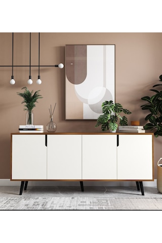 Latina Modern Konsol 180 CM Ceviz - Beyaz