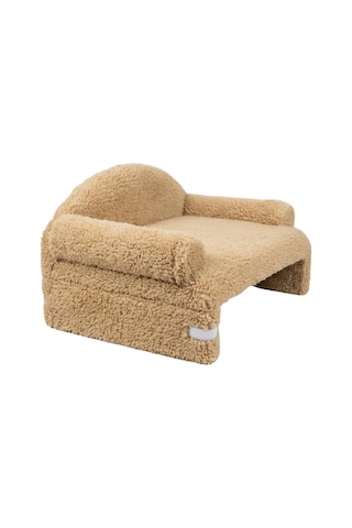 Reyo Pet Peluş Kedi Koltuğu Kedi Kanepesi Kedi Yatağı Evcil Hayvan Dinlenme Koltuğu Rahat Kedi Sofa Yatağı 45 x 33 x 25 CM Bej