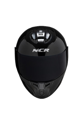 Ncr Rapid Siyah Vizörlü Ece Belgeli Kapalı Motosiklet Kaskı Parlak Siyah