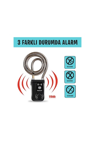 Upway Hırsızlığa Karşı Anahtarsız Telefon Kontrollü Motorsiklet Bisiklet Alarmlı Sirenli Padlock Kilit Alarmlı