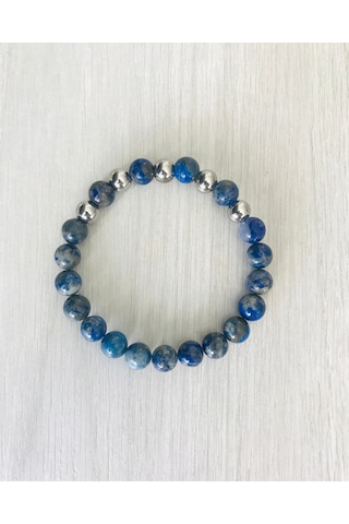 Gerçek Lapis Lazuli Taşı Bileklik Mkt.1.101.25 Doğal Taş, Boya Çok Renkli