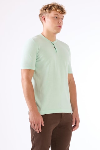 Dufy Su Yeşili Erkek Slim Fit Düz Düğmeli O Yaka Triko Su Yeşili