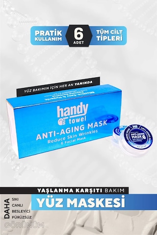 Handytowel Yaşlanma Karşıtı Kağıt Yüz Maskesi 6'lı
