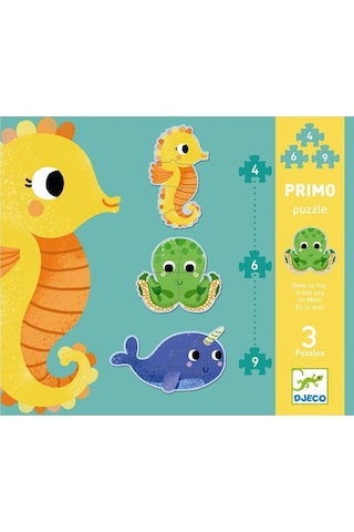 Djeco Dev Puzzle/ Deniz Canlıları 4-6-9 Parça