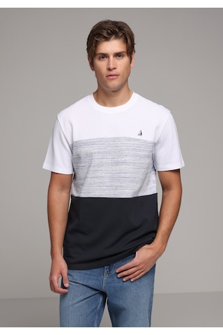 Colin's Colins Regular Fit Yuvarlak Yaka Çizgili Erkek Lacivert Kısa Kol Tişört Cl1080515 Q1.v2 Nav