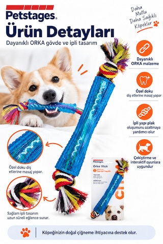 Petstages Orka Stick İpli Köpek Çiğneme Oyuncağı