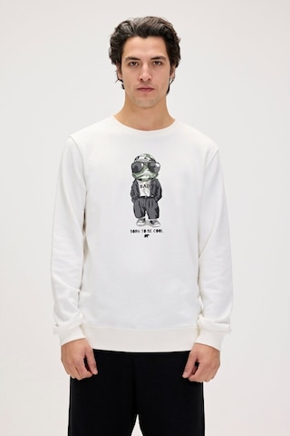 Bad Bear Gator Erkek Beyaz Yuvarlak Yaka Sweatshirt Beyaz