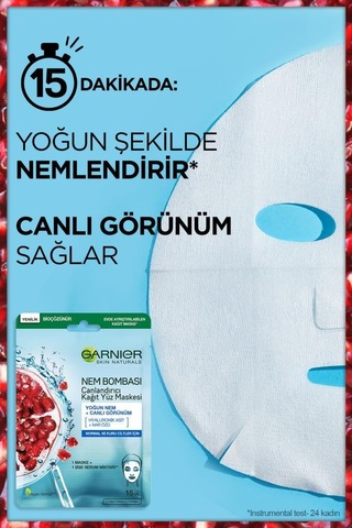 Garnier Saf&Temiz Nemlendiren Yüz Temizleme Jeli 250 ML + Nem Bombası Canlandırıcı Kağıt Maske 2'li