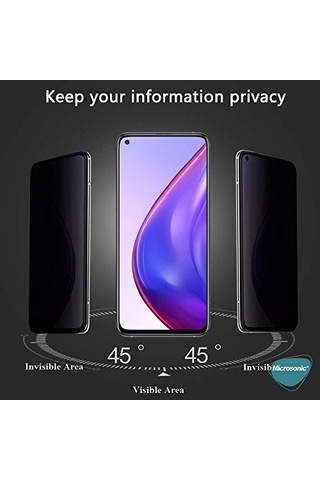 10t Pro Privacy 5d Gizlilik Filtreli Cam Ekran Koruyucu Siyah