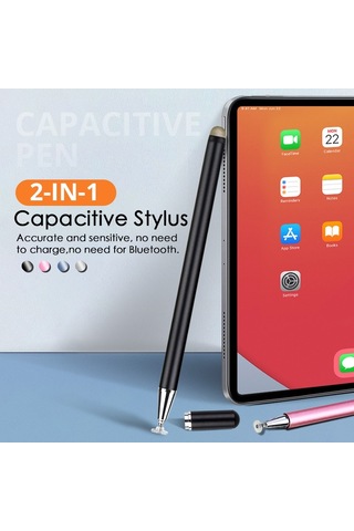 Jd02 Akıllı Tabletler Ve Cep Telefonları İçin Evrensel Manyetik Kalem Kapağı Pan Head Fiber Bez 2'si 1 Arada Stylus Kalem Kozmik Gri