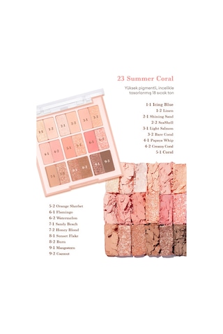 Dasique Mat Ve Işıltılı Renk Seçenekleri Sunan Far Paleti Shadow Palette 23 Summer Coral 23 Summer Coral