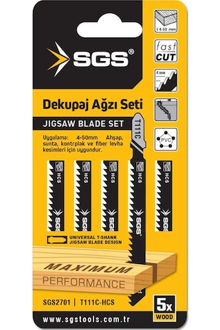 Sgs Dekupaj Ağzı Ahşap T111c 5 Li Set Sgs2701