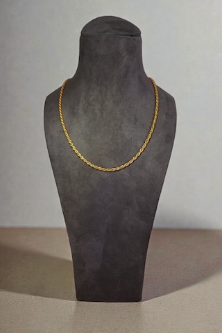 Altın Kaplama Halat Zincir Kolye 58 Cm Burma Zincir Kolye Gold