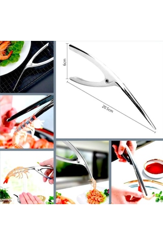 Omeniv Sushi Karides Soyucu Ayıklama Maşası Barbekü Mangal Maşa