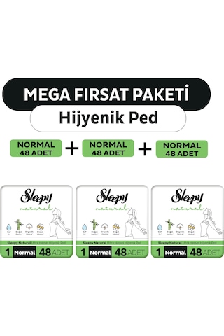 Sleepy Natural Ultra Hassas Normal Hijyenik Ped 3 x 48'li