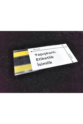 10 Adet C Tipi 6 x 10 CM Depo Etiketlik Şeffaf Yapışkanlı İsimlik