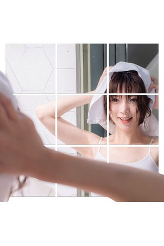 Dofolink Pet Yansıtıcı Duvar Sticker 0.2mm Kalınlık 15x15cm 16 Adet Otomatik Yapışkan Gümüş Renkli Ayna贴片