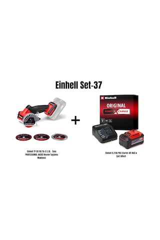 Einhell Set-37 Einhell Tp-co 18/76-c Li Bl - Solo Professıonal Akülü Kesme Taşlama Makinesi+einhell 5,2 Ah Pxc Starter-kit Akü & Şarj Cihazı