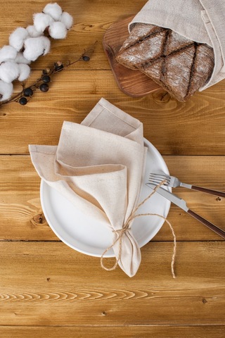 Wellstil Doku Organik Ham Keten Peçete 2'li Çok Renkli