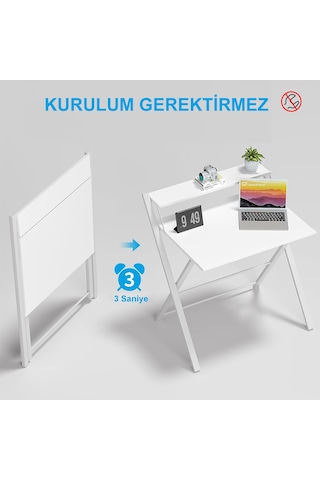 Dobo Çocuk Öğrenci Ders Masası Katlanır Çalışma Masası Beyaz
