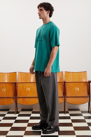 GRIMELANGE Norıs Erkek Regular Fit %100 Pamuk Baskılı Yeşil T-shirt Yeşil