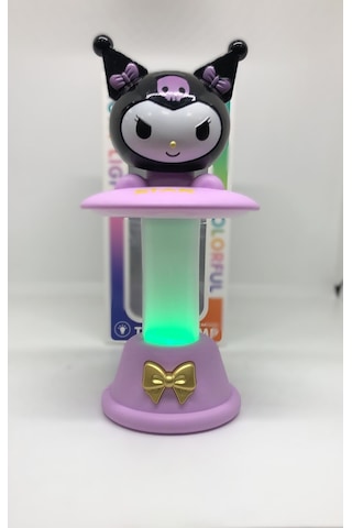 Kuromi Karekterli Rgb Işıklı & Şarjlı Yaylı Masa Lambası Renkli