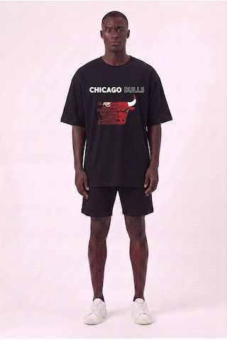 Usa Chicago Jordan Siyah Oversize Erkek T-shirt 142799 SİYAH