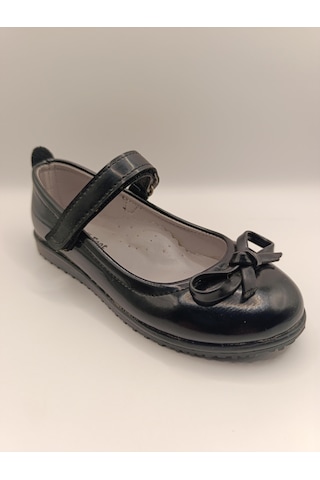 Kız Çocuk Rugan Kaydırmaz Taban Babet Siyah