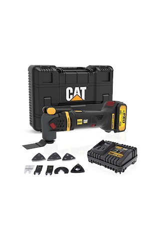 Cat Dx41 18volt/4.0ah Li-ion Tek Akülü Kömürsüz Profesyonel Çok Amaçlı Devir Ayarlı Raspalama+14 Adet Aksesuar