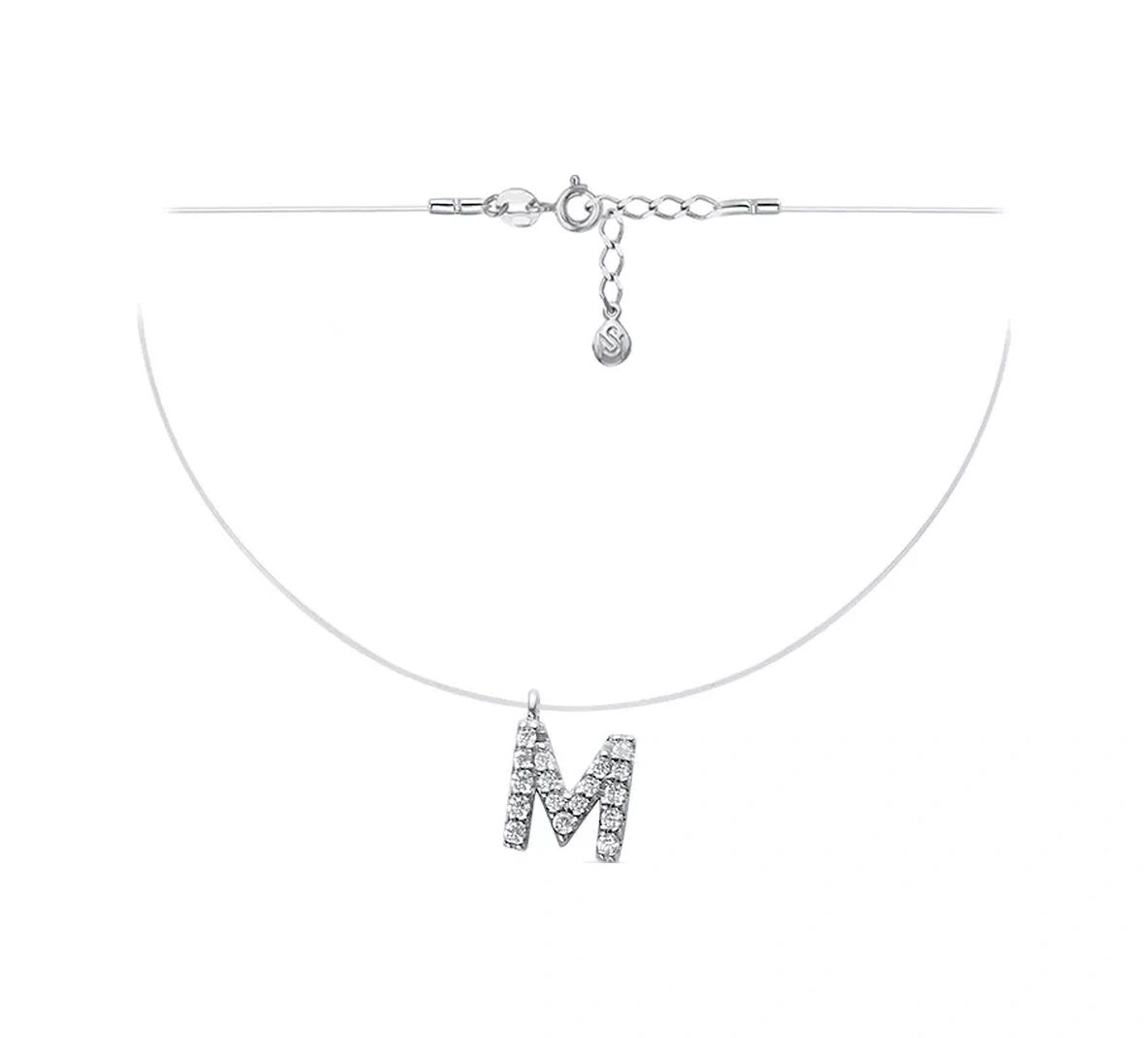 Sılverme 925 Ayar Gümüş, İp Üzerinde M Harfi Yazılı Kişiye Özel Gümüş Kolye 172970773
