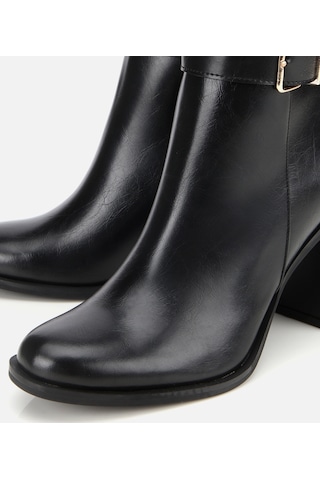 Hotiç Kadın Siyah Tokalı Topuklu Bilekte Bot 01boh314950a100 01boh314950a100 Siyah