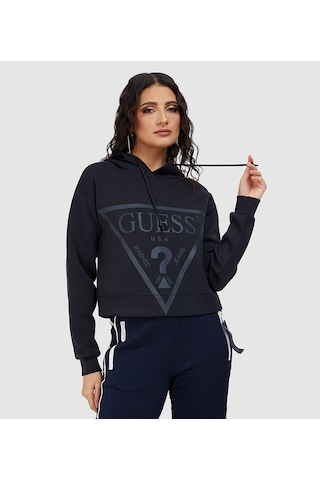 Guess New Alisa Kadın Aktif Scuba Kadın Sweatshirt V2yq08k7uw2 Lacivert
