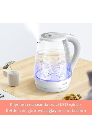 Sh30w 1,7lt Mavi Işıklı Cam Kettle & Su Isıtıcı