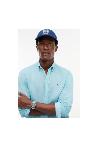 Tommy Hilfiger Pıgment Dyed Lı Solı Erkek Gömlek-16290 Csr Arctic Aqua