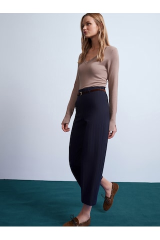 Dilvin 72254 Kemerli Culotte Pantolon-lacivert Lacivert