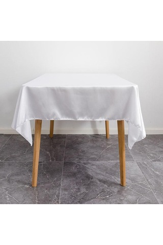 Sones Otel Ziyafet Düğün Dekorasyonu İçin Düz Renk Dikdörtgen Parlak Masa Örtüsü Saten Masa Örtüleri, Boyut: 145x200 Cm Siyah Siyah