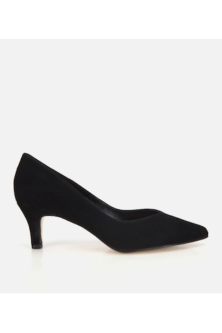 Hotiç Kadın Süet Deri Siyah Kısa Topuklu Stiletto 01ayh321890a100 01ayh321890a100 Siyah