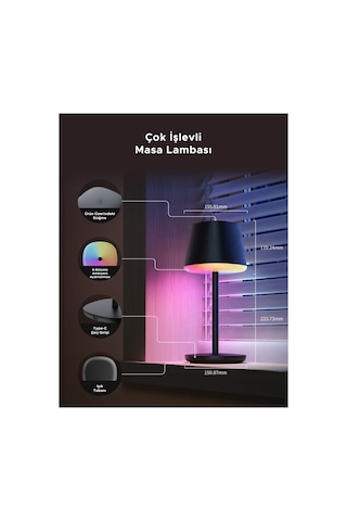 Govee RGBICWW Taşınabilir Klasik Matter Destekli Masa Lambası