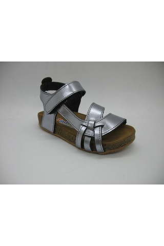 Toddler 01223 Doğal Deri Mantar Taban Füme Sandalet 21-25 Füme